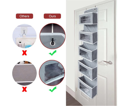 Over the Door Organizer, 5-Shelf over the Door Pantry Organizer, Foldable Wall Mount Hanging Organizer