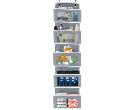 Over the Door Organizer, 5-Shelf over the Door Pantry Organizer, Foldable Wall Mount Hanging Organizer