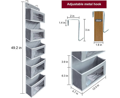 Over the Door Organizer, 5-Shelf over the Door Pantry Organizer, Foldable Wall Mount Hanging Organizer