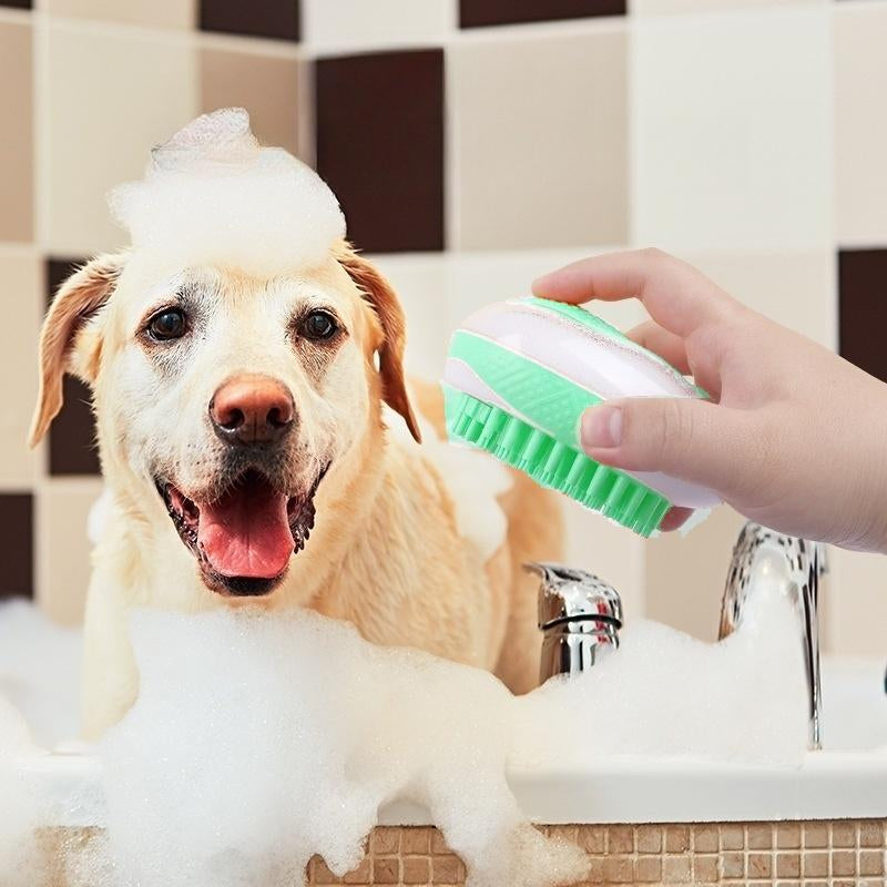 Pet Bath Brush, Shampoo Dispenser Pet Bath Massage Brush, Pet Grooming Brush, Pet Supplies