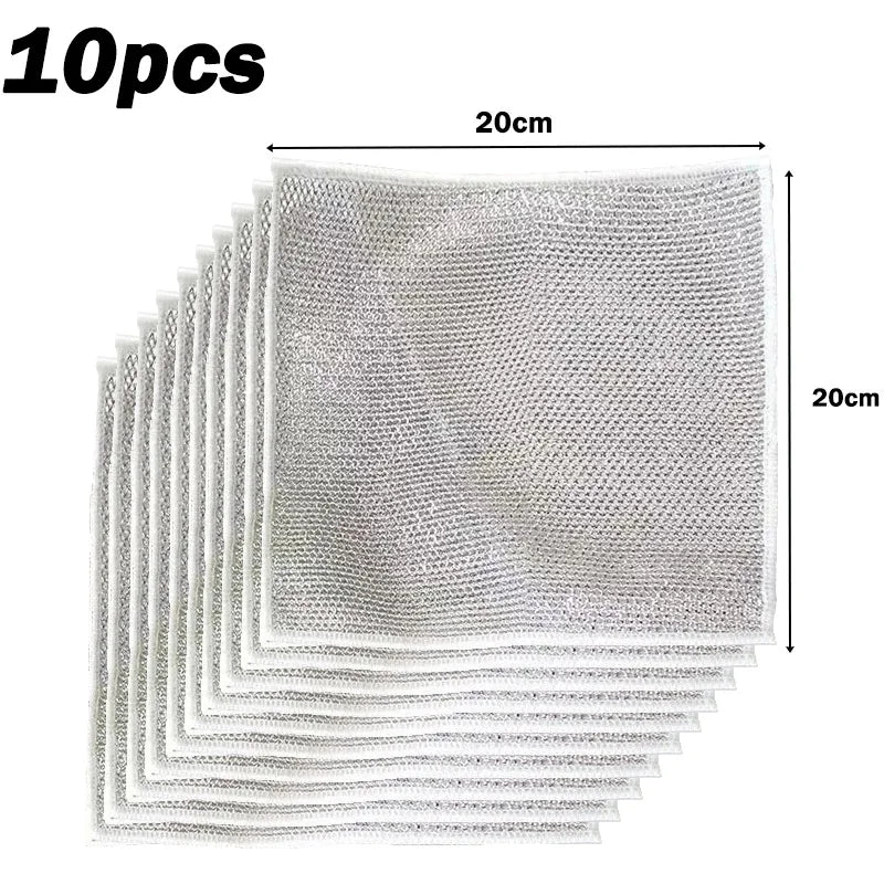 Rust Removal Cleaning Cloth Kitchen Magic Dishwashing Towel Metal Steel Wire Cleaning Rag Microwave Stove Clean Tools Dish Cloth