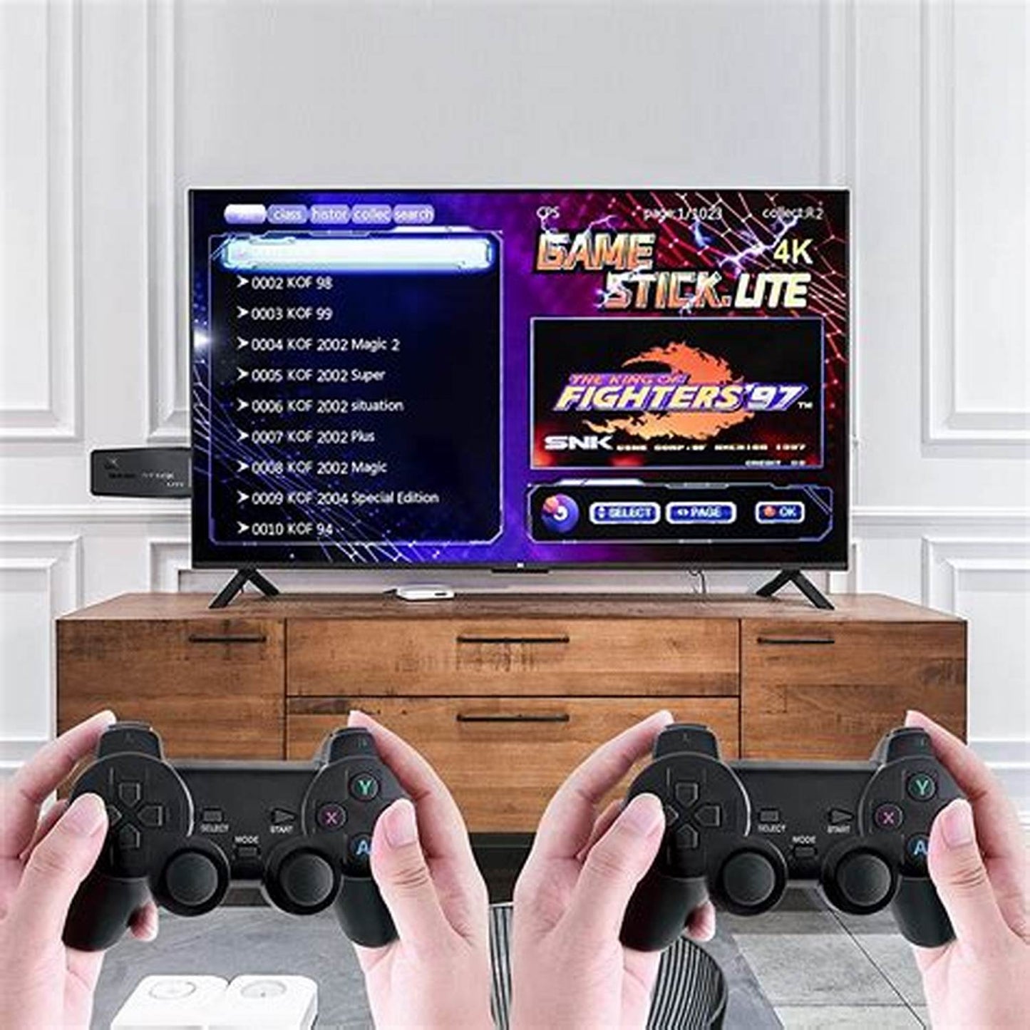 (M8 64G Built-in 20000+Games) 4K Wireless Retro HDMI Video Game Console with Dual Controllers - Supports Multiple Emulators