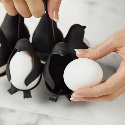 Penguin shaped 3-in-1 egg boiler for hard boiled or soft boiled eggs