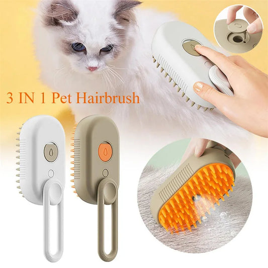 3-in-1 Electric Pet Brush: Grooming, Massage & Cleaning Spray for Dogs and Cats