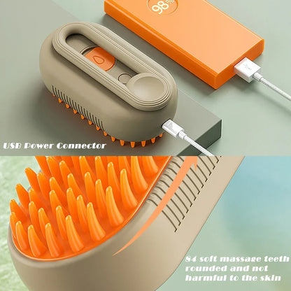 3-in-1 Electric Pet Brush: Grooming, Massage & Cleaning Spray for Dogs and Cats