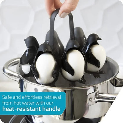 Penguin shaped 3-in-1 egg boiler for hard boiled or soft boiled eggs