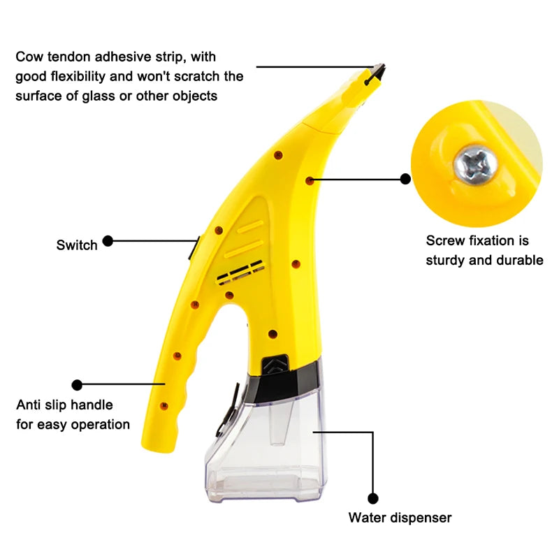 Rechargeable Window Vacuum Cleaner Wireless Window Glass Vacuum Cleaning Set Window Squeegee Vacuum for Windows Tiles Mirrors