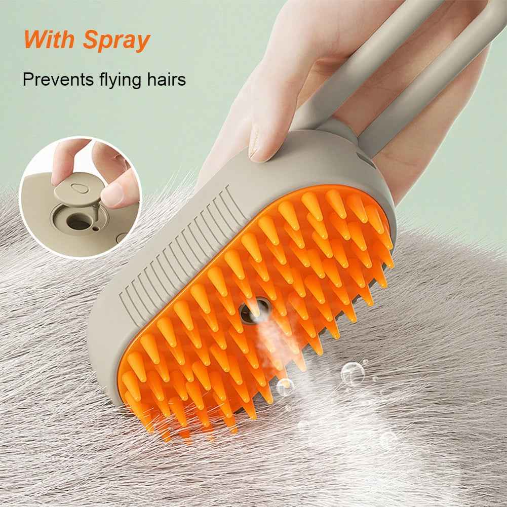 3-in-1 Electric Pet Brush: Grooming, Massage & Cleaning Spray for Dogs and Cats